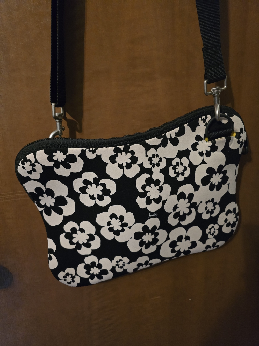 Black & White Floral Crossbody Bag